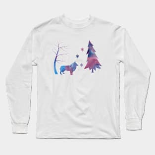 Schipperke Winter Art Snowflakes Long Sleeve T-Shirt